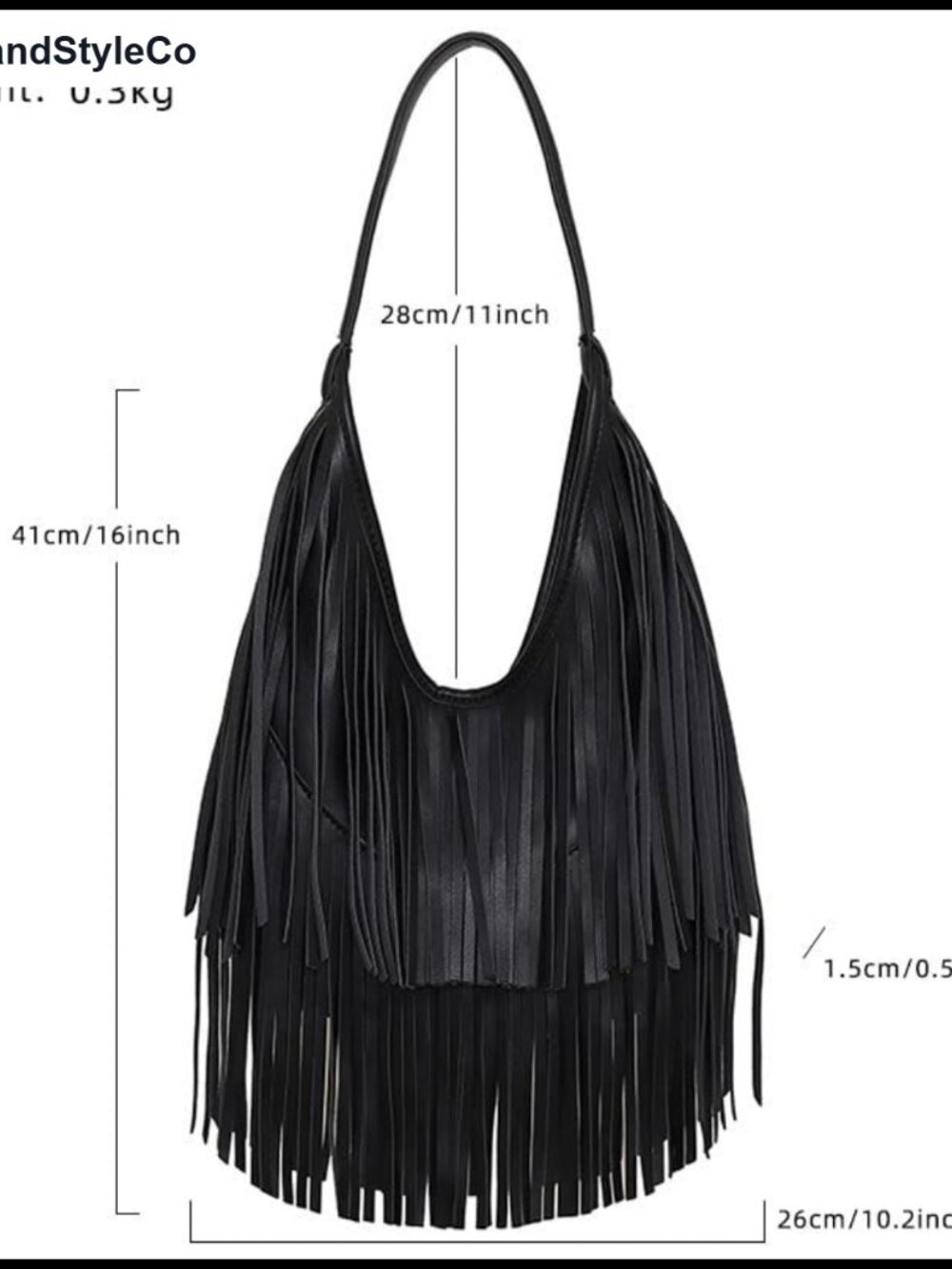 Western Fringe Purse Shoulder Bag Boho Hobo Handbag PU Leather - Picture 3 of 6